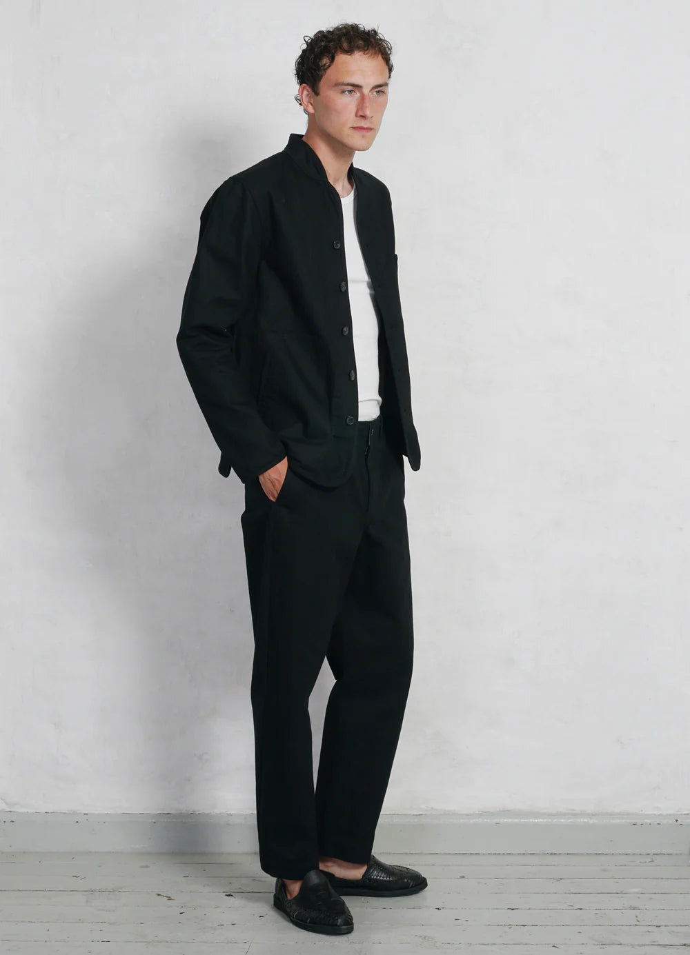 Hansen Garments Erling Canvas Work Jacket in black