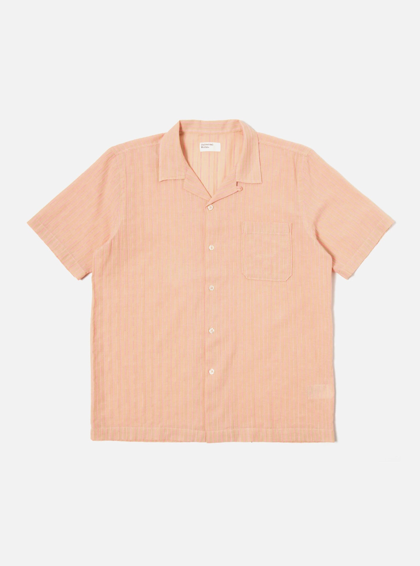 Universal Works Fluro Cotton Beige/Pink Road Shirt
