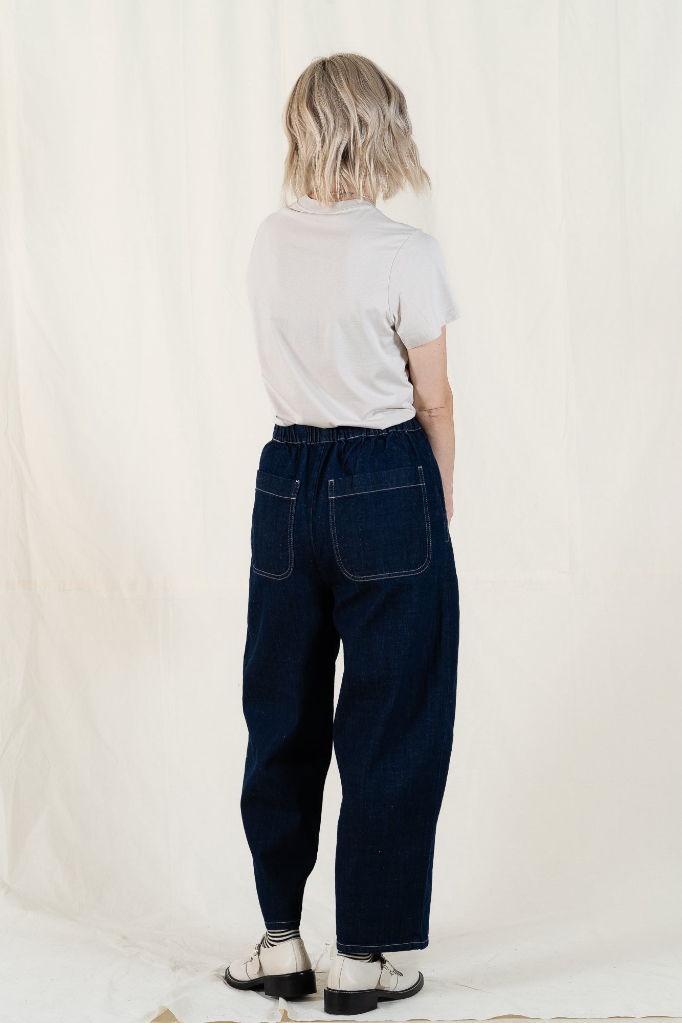 Micaela Greg Dark Indigo Barrel Pant