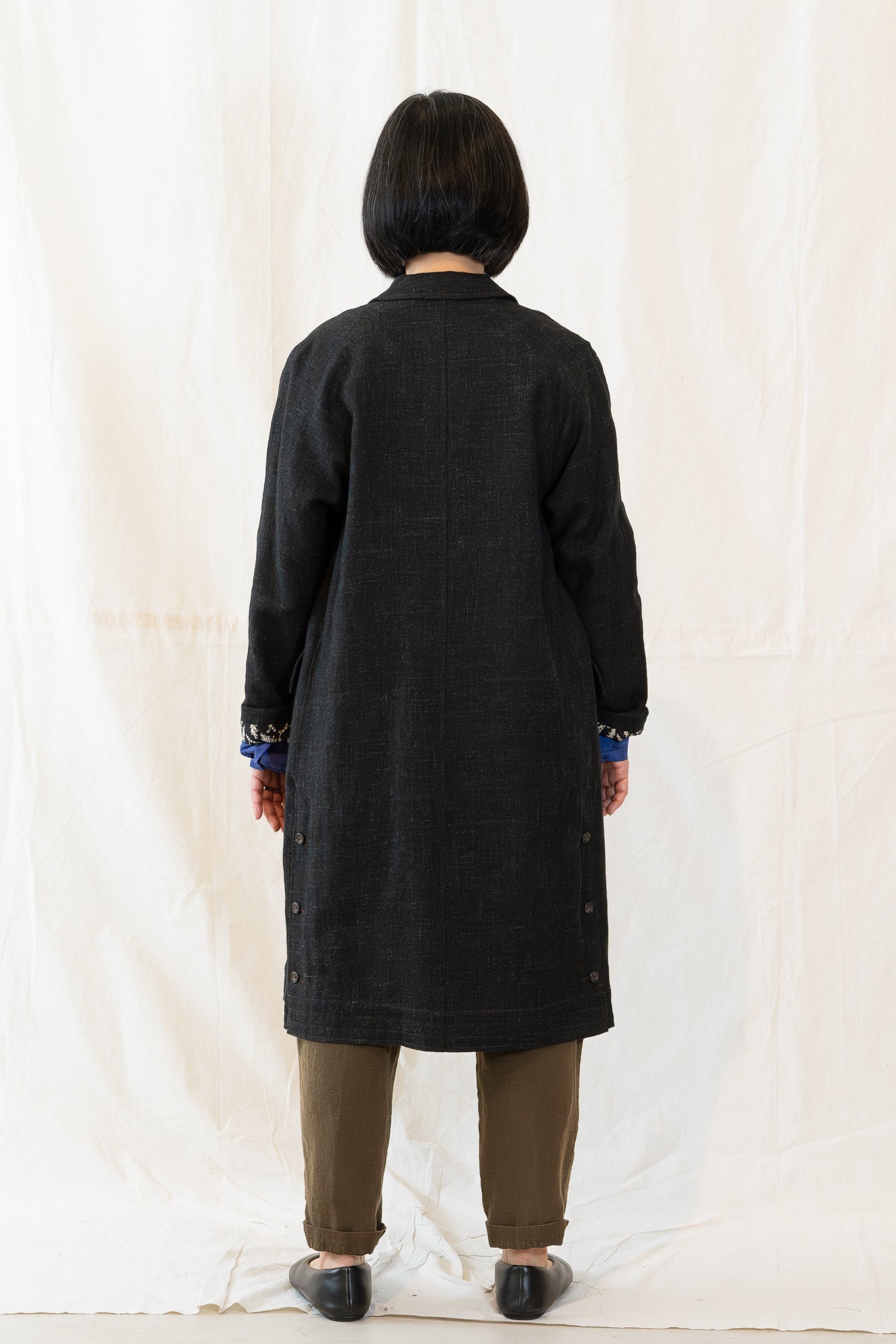 Hye Sun Mun Stipple Black Keaton Coat