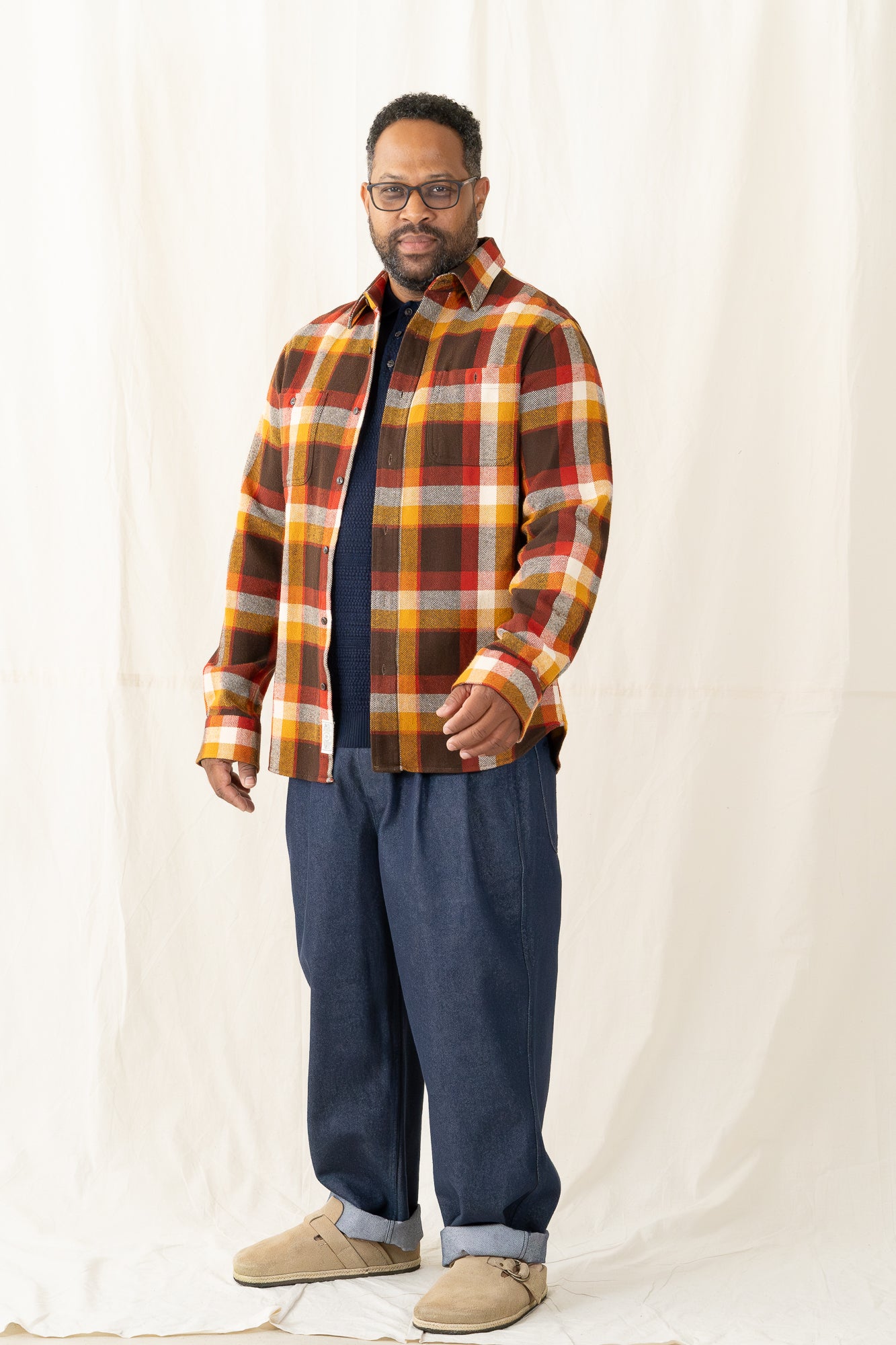 Schott Plaid Cotton Flannel Shirt