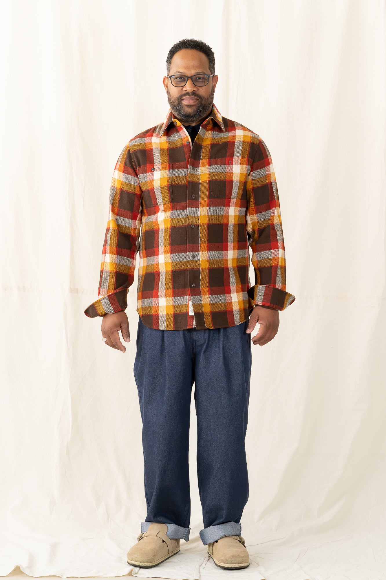 Schott Plaid Cotton Flannel Shirt