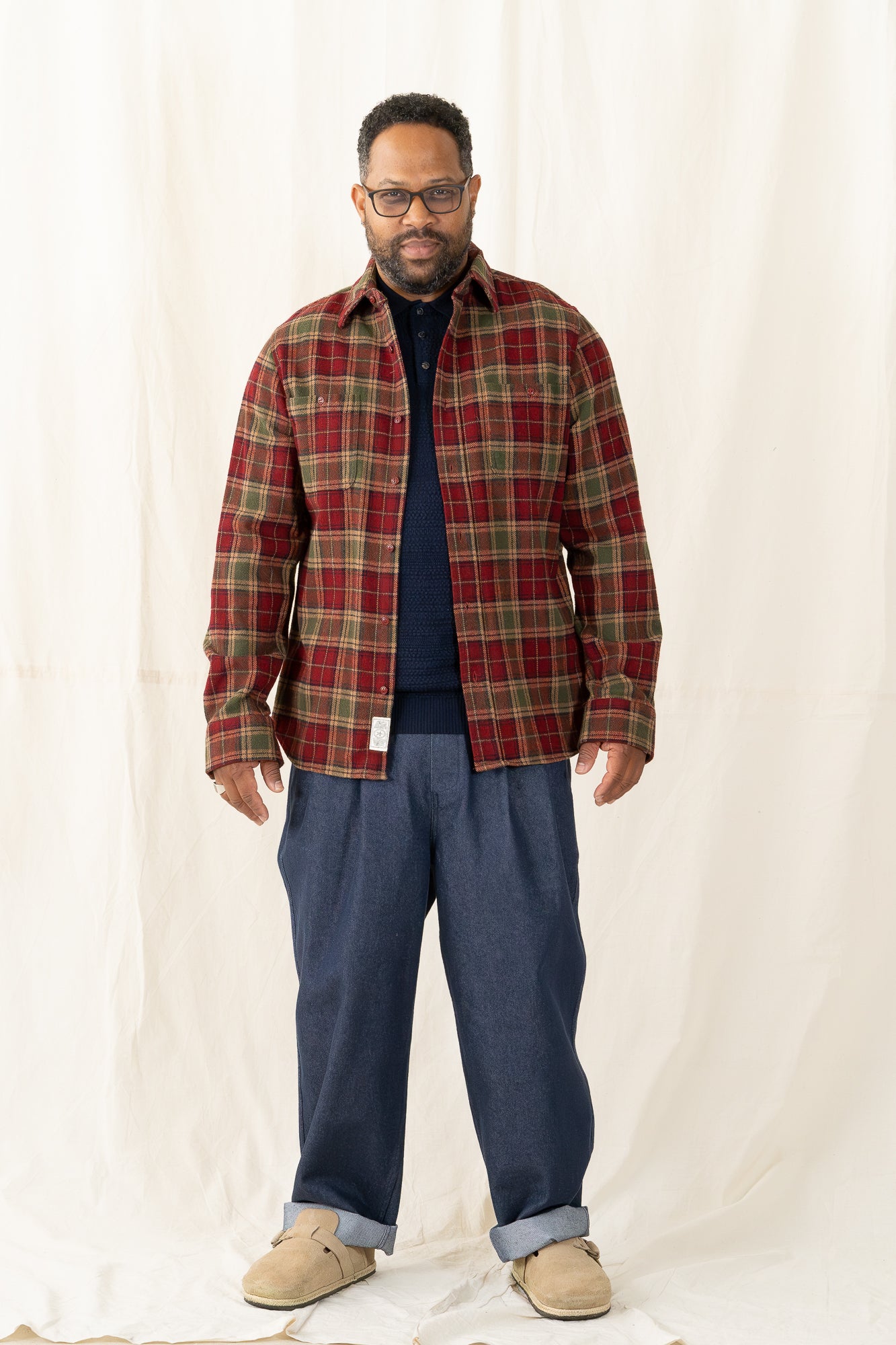 Schott Plaid Cotton Flannel Shirt