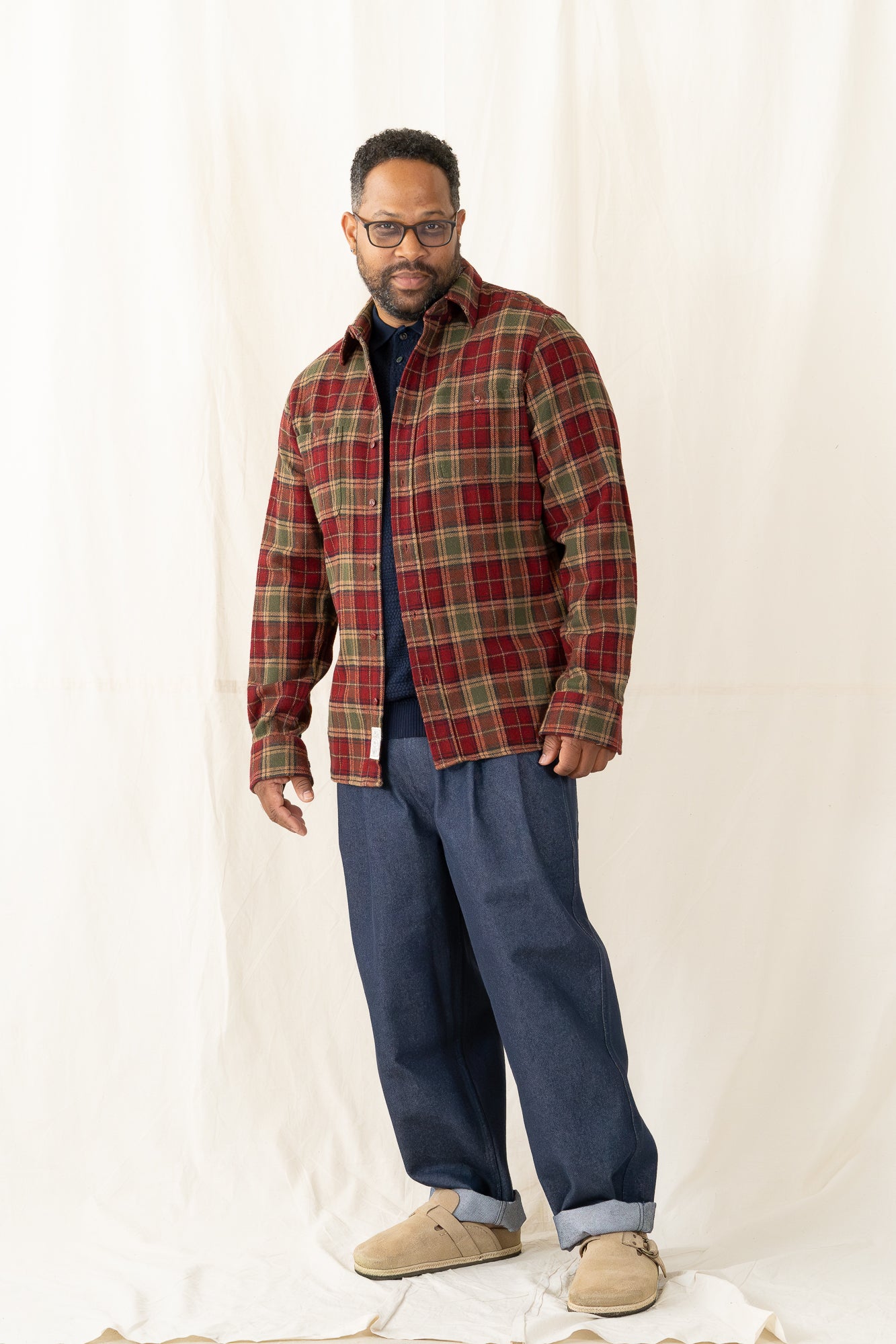 Schott Plaid Cotton Flannel Shirt