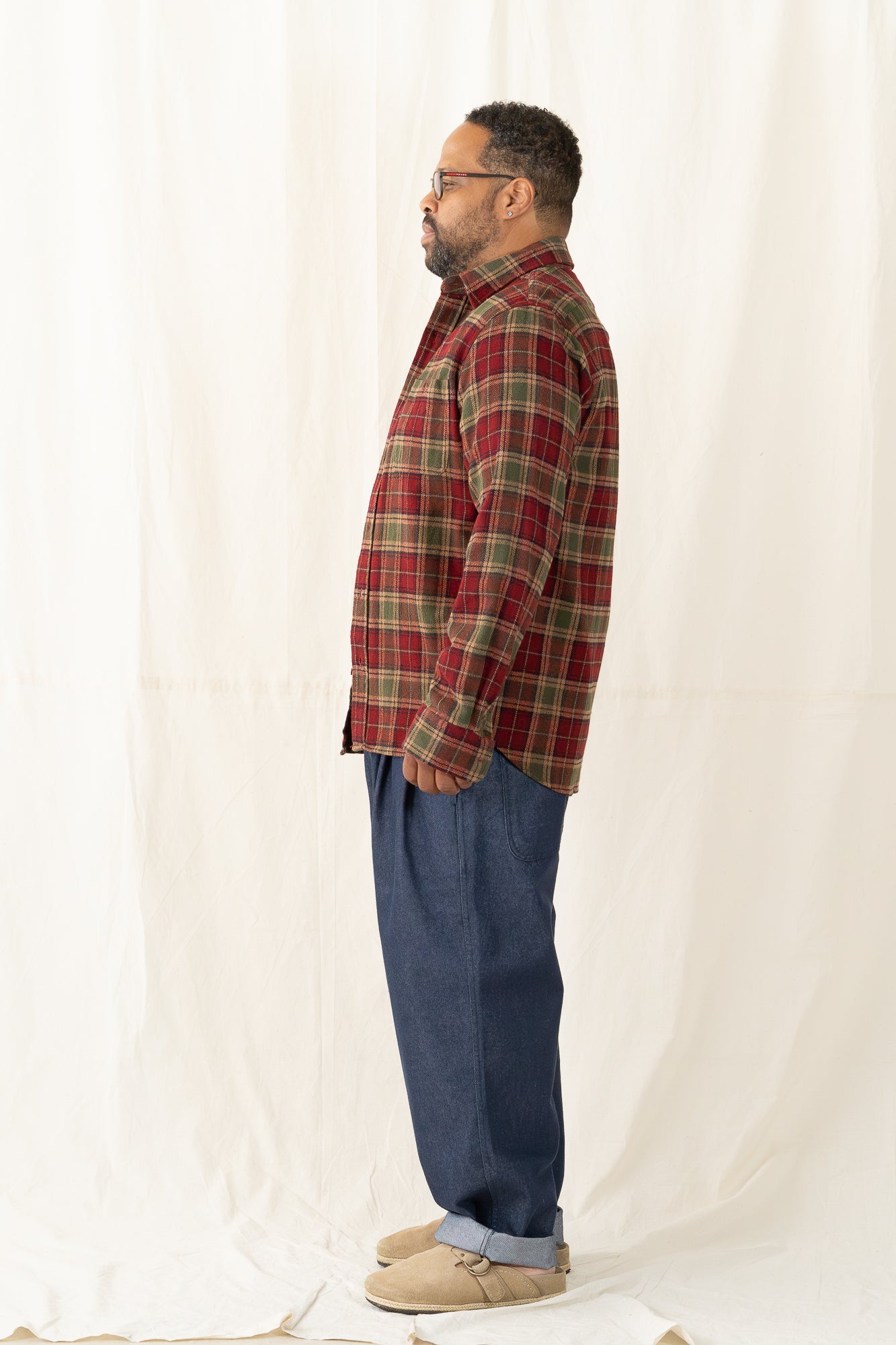 Schott Plaid Cotton Flannel Shirt