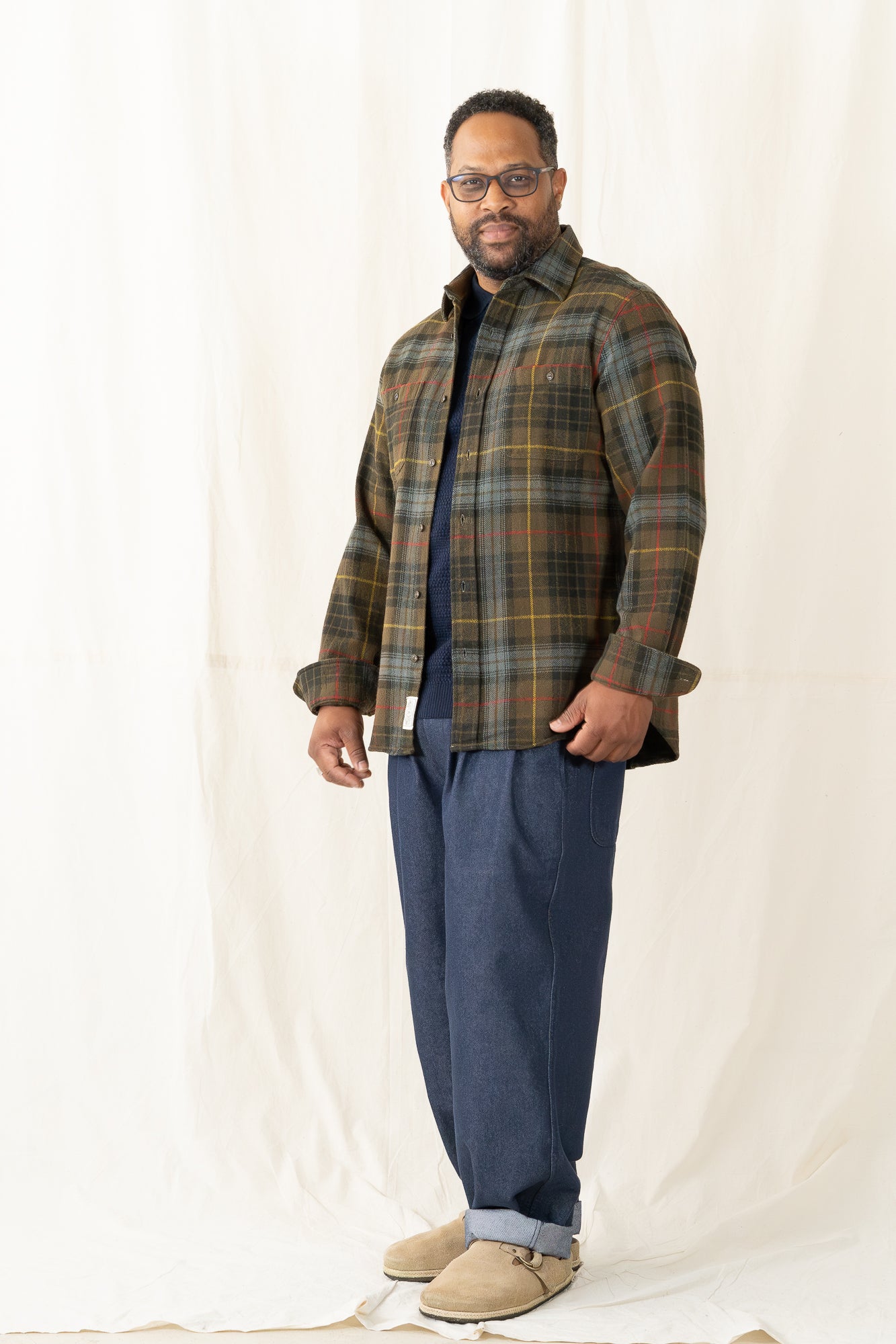 Schott Plaid Cotton Flannel Shirt