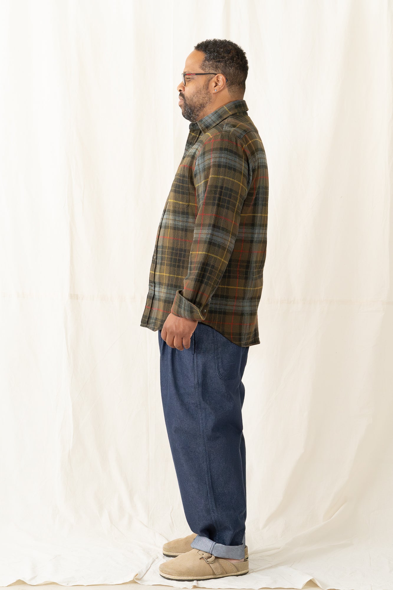 Schott Plaid Cotton Flannel Shirt