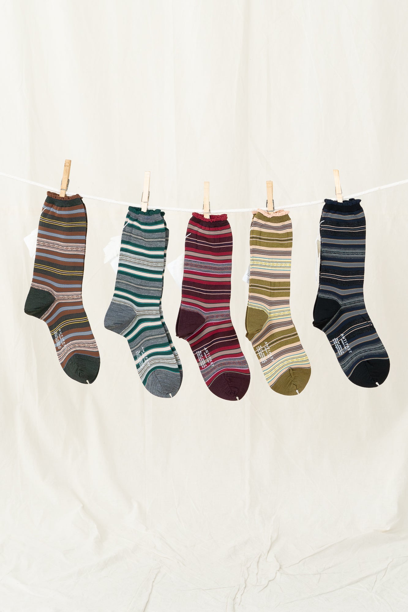 Antipast Lateral Stripes Women's Socks - Mix Grey