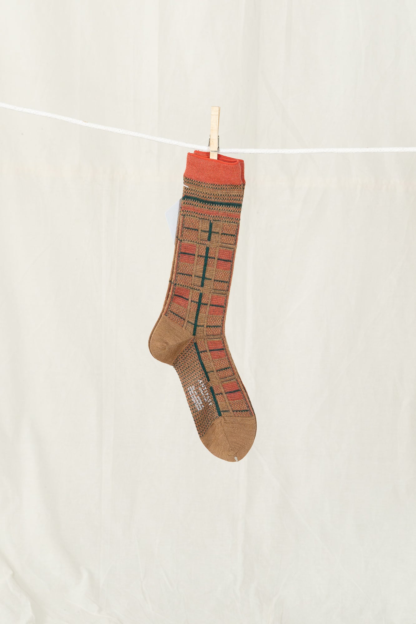 Antipast Tartan Check Women's Socks - Beige