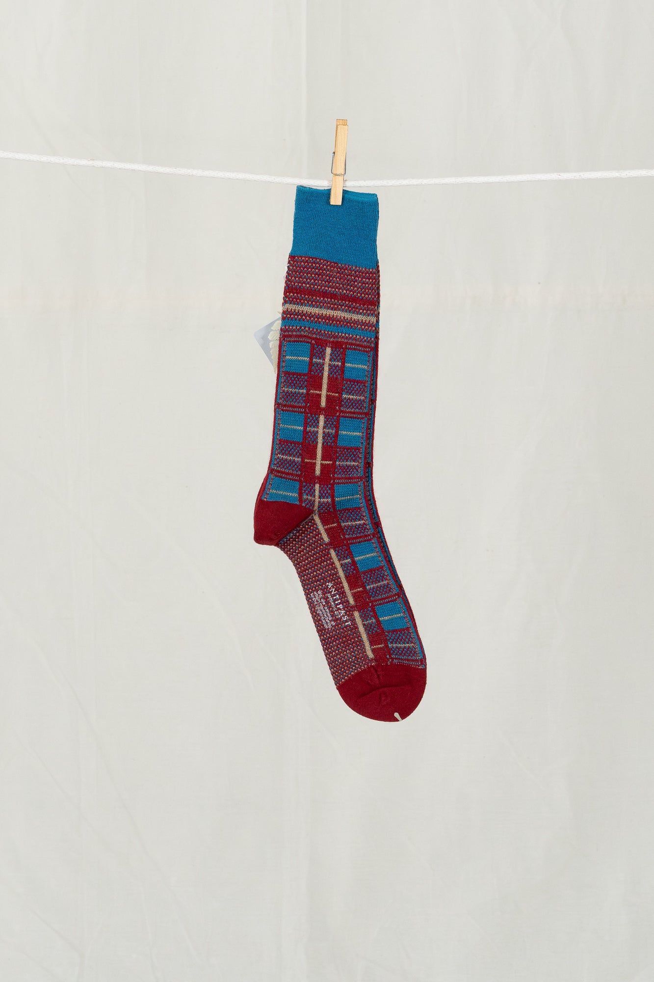 Antipast Tartan Check Men's Socks - Wine