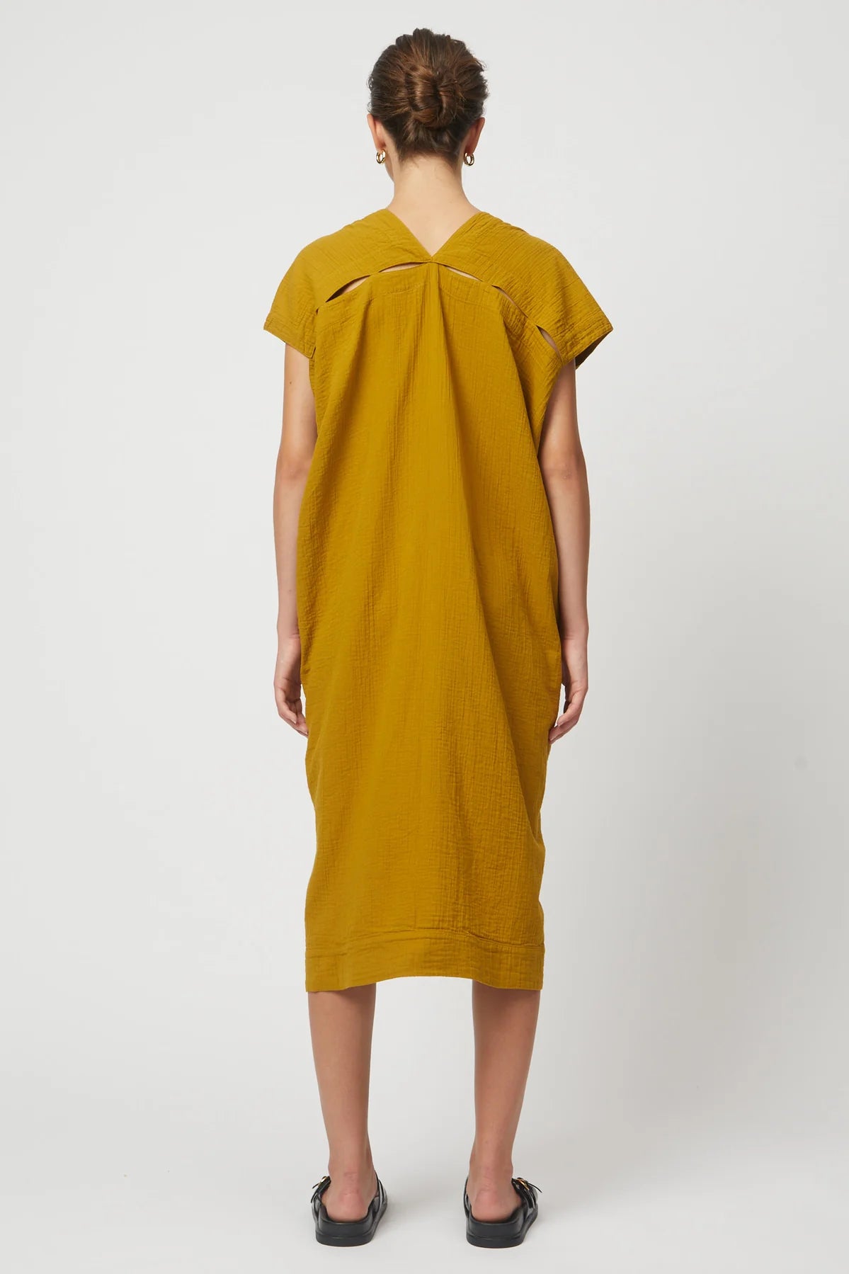 Atelier Delphine Crescent Long Dress in amber green