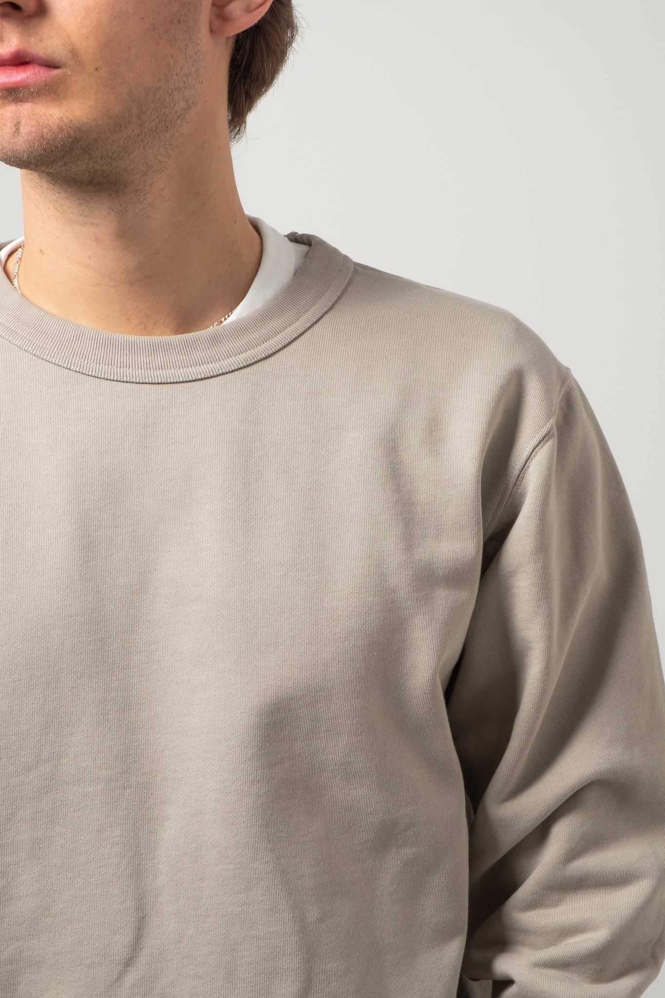 C.O.F. Loopwheel Sweatshirt Unbrushed Terry in cement