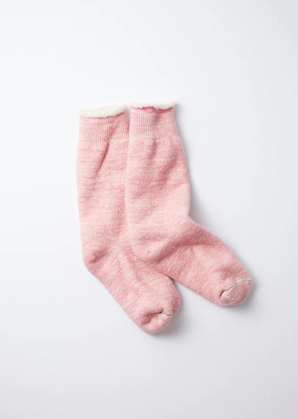 Rototo Double Face Crew Socks in pink