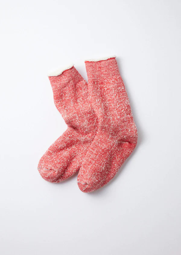 Rototo Double Face Crew Socks in red
