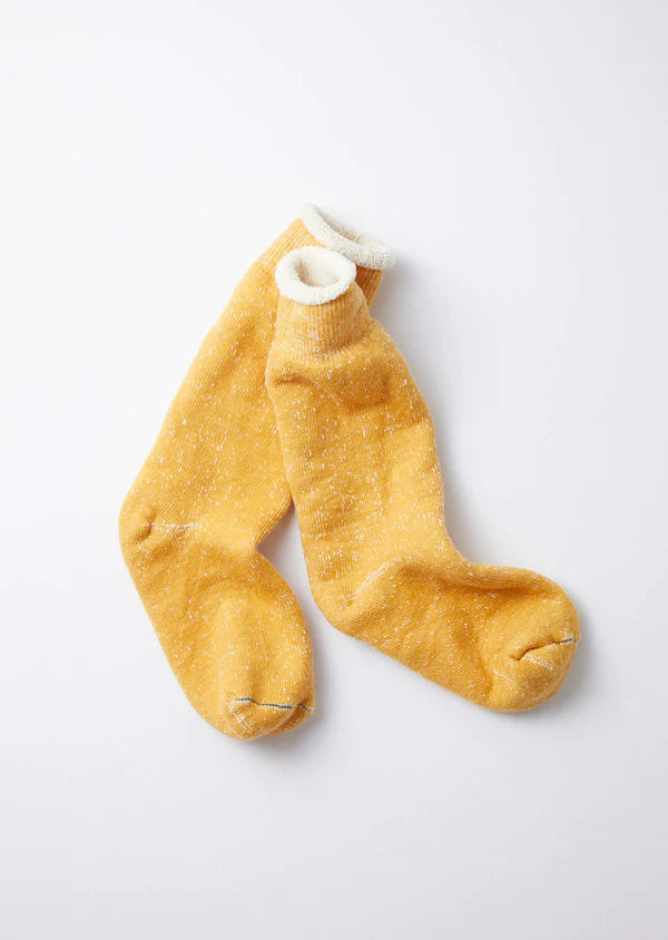 Rototo Double Face Crew Socks in yellow