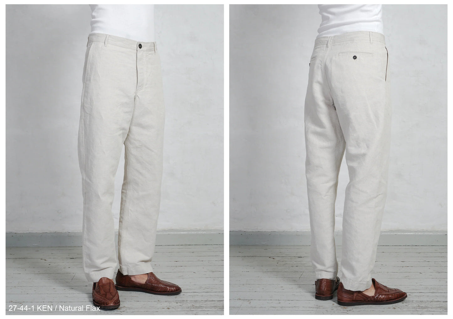 Hansen Garments Ken Wide Cut Trousers in natural flax