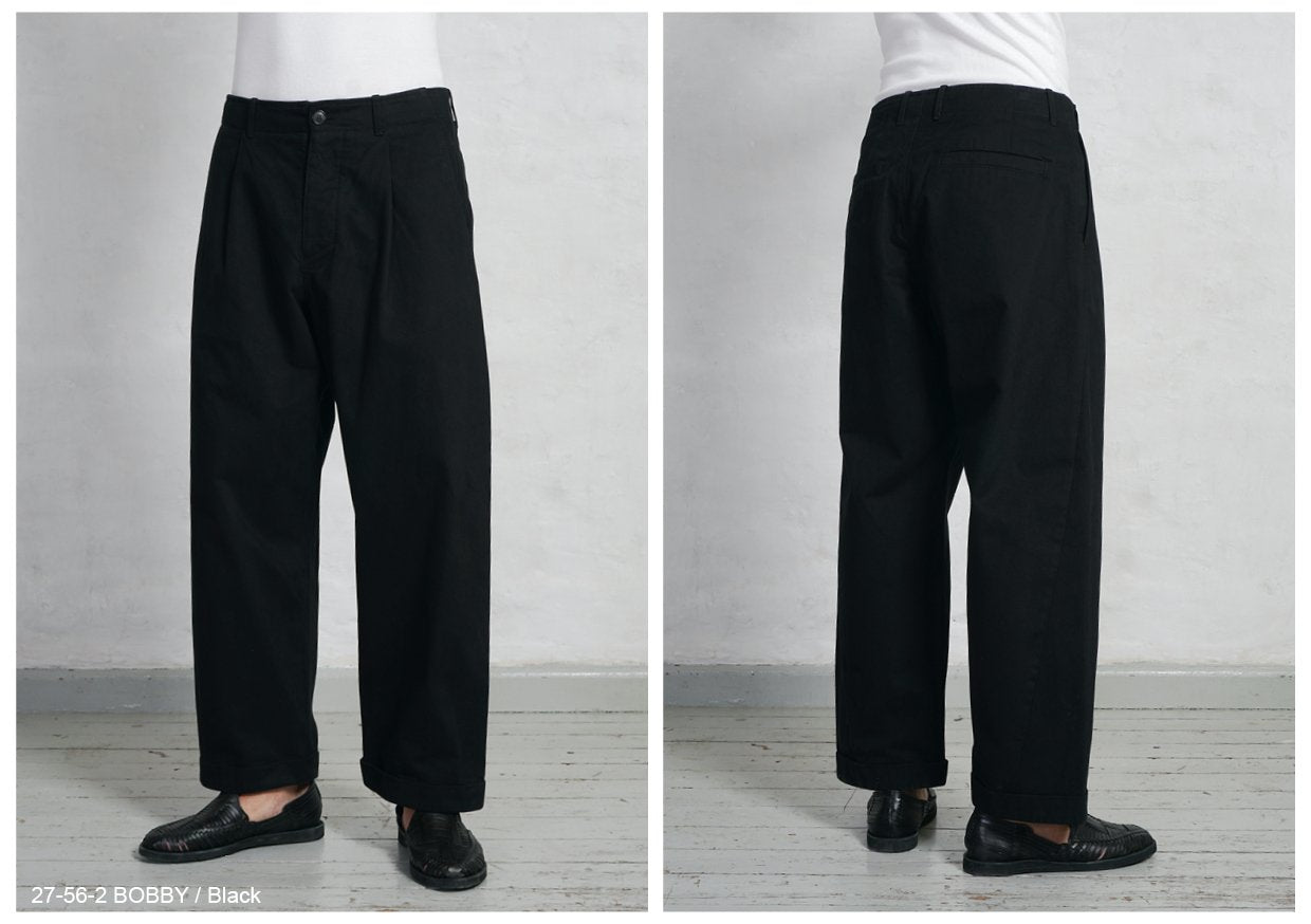 Hansen Garments Bobby Wide Trouser in black