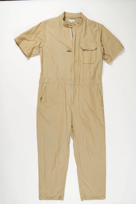 Engineered Garments Cotton Coverall Suit in khaki iridescent 