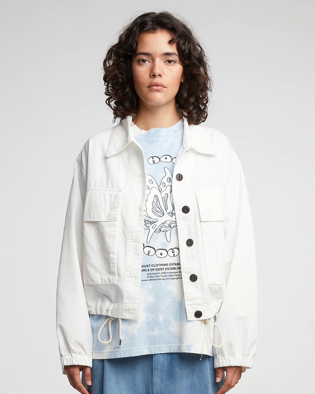 Girls of Dust Worker Jacket Ripstop in milk